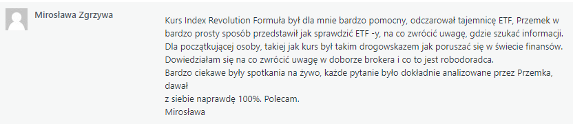 Recenzja Index Revolution Formula Ryszard Mirosława